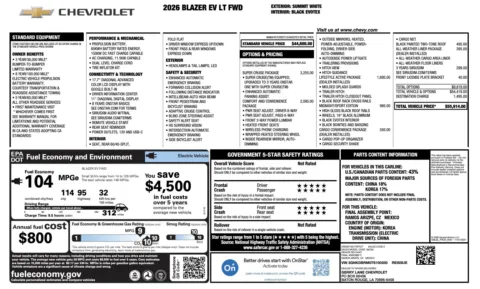 Photos of 2026 Chevrolet Blazer EV FWD LT for sale in Alvin, TX at Auto Boutique Texas