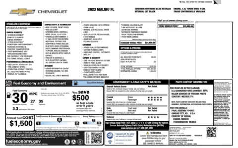 Photos of 2023 Chevrolet Malibu LS for sale in Alvin, TX at Auto Boutique Texas
