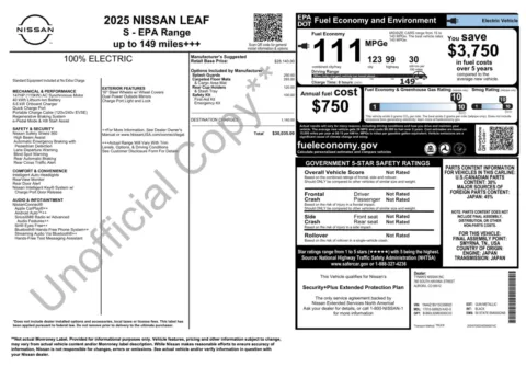 Photos of 2025 Nissan LEAF S for sale in Alvin, TX at Auto Boutique Texas