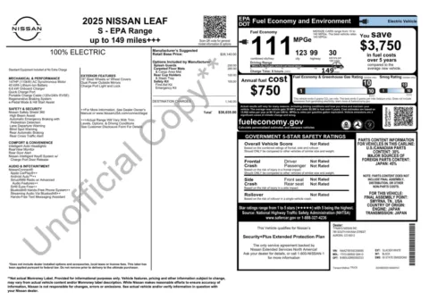 Photos of 2025 Nissan LEAF S for sale in Alvin, TX at Auto Boutique Texas