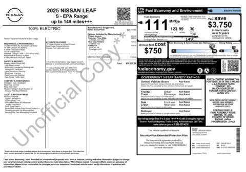 Photos of 2025 Nissan LEAF S for sale in Alvin, TX at Auto Boutique Texas
