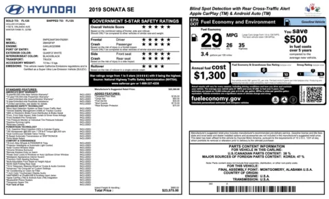 Photos of 2019 Hyundai Sonata SE for sale in Alvin, TX at Auto Boutique Texas
