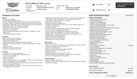 Photos of 2013 Cadillac ATS Luxury for sale in Alvin, TX at Auto Boutique Texas