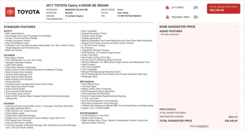 Photos of 2017 Toyota Camry SE for sale in Alvin, TX at Auto Boutique Texas