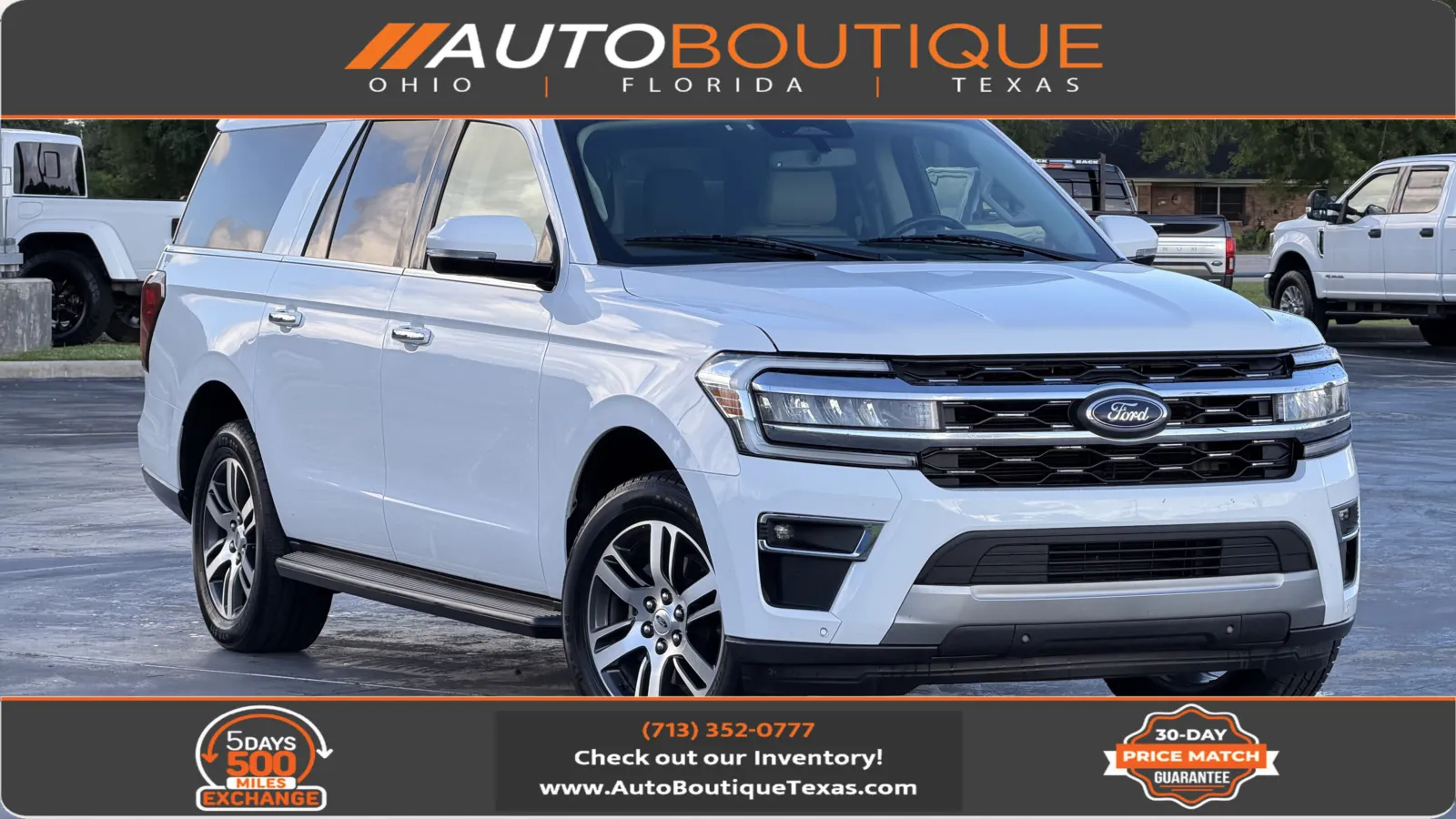 White 2024 Ford Expedition Max Limited for sale in Alvin, TX