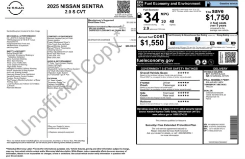 Photos of 2025 Nissan Sentra S for sale in Alvin, TX at Auto Boutique Texas