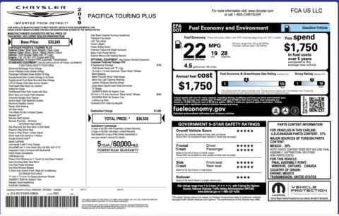 Photos of 2019 Chrysler Pacifica Touring Plus for sale in Alvin, TX at Auto Boutique Texas