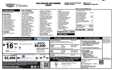 Photos of 2023 Cadillac Escalade 4WD Premium Luxury for sale in Alvin, TX at Auto Boutique Texas