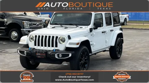 White 2023 Jeep Wrangler 4xe Sahara for sale in Alvin, TX