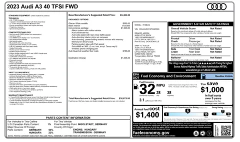 Photos of 2023 Audi A3 Premium for sale in Alvin, TX at Auto Boutique Texas