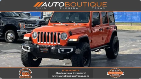 Orange 2018 Jeep Wrangler Unlimited Sahara for sale in Alvin, TX