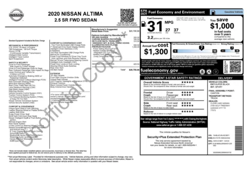 Photos of 2020 Nissan Altima 2.5 SR for sale in Alvin, TX at Auto Boutique Texas