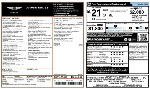 Photos of 2019 Genesis G80 3.8L for sale in Alvin, TX at Auto Boutique Texas