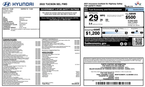 Photos of 2022 Hyundai Tucson SEL for sale in Alvin, TX at Auto Boutique Texas
