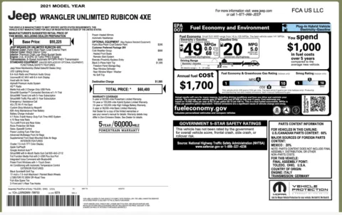 Photos of 2021 Jeep Wrangler 4xe Unlimited Rubicon for sale in Alvin, TX at Auto Boutique Texas
