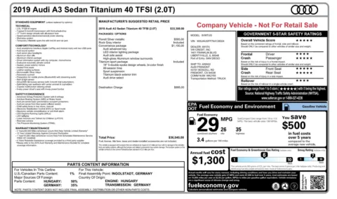 Photos of 2019 Audi A3 Sedan Titanium Premium for sale in Alvin, TX at Auto Boutique Texas