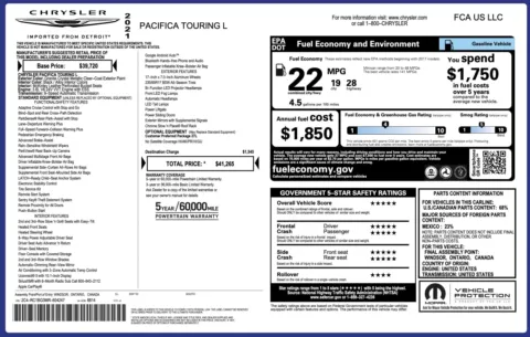 Photos of 2021 Chrysler Pacifica Touring L for sale in Alvin, TX at Auto Boutique Texas