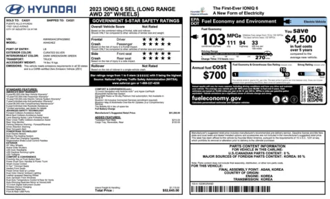 Photos of 2023 Hyundai IONIQ 6 SEL for sale in Alvin, TX at Auto Boutique Texas