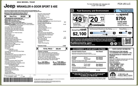Photos of 2024 Jeep Wrangler 4xe Sport S for sale in Alvin, TX at Auto Boutique Texas