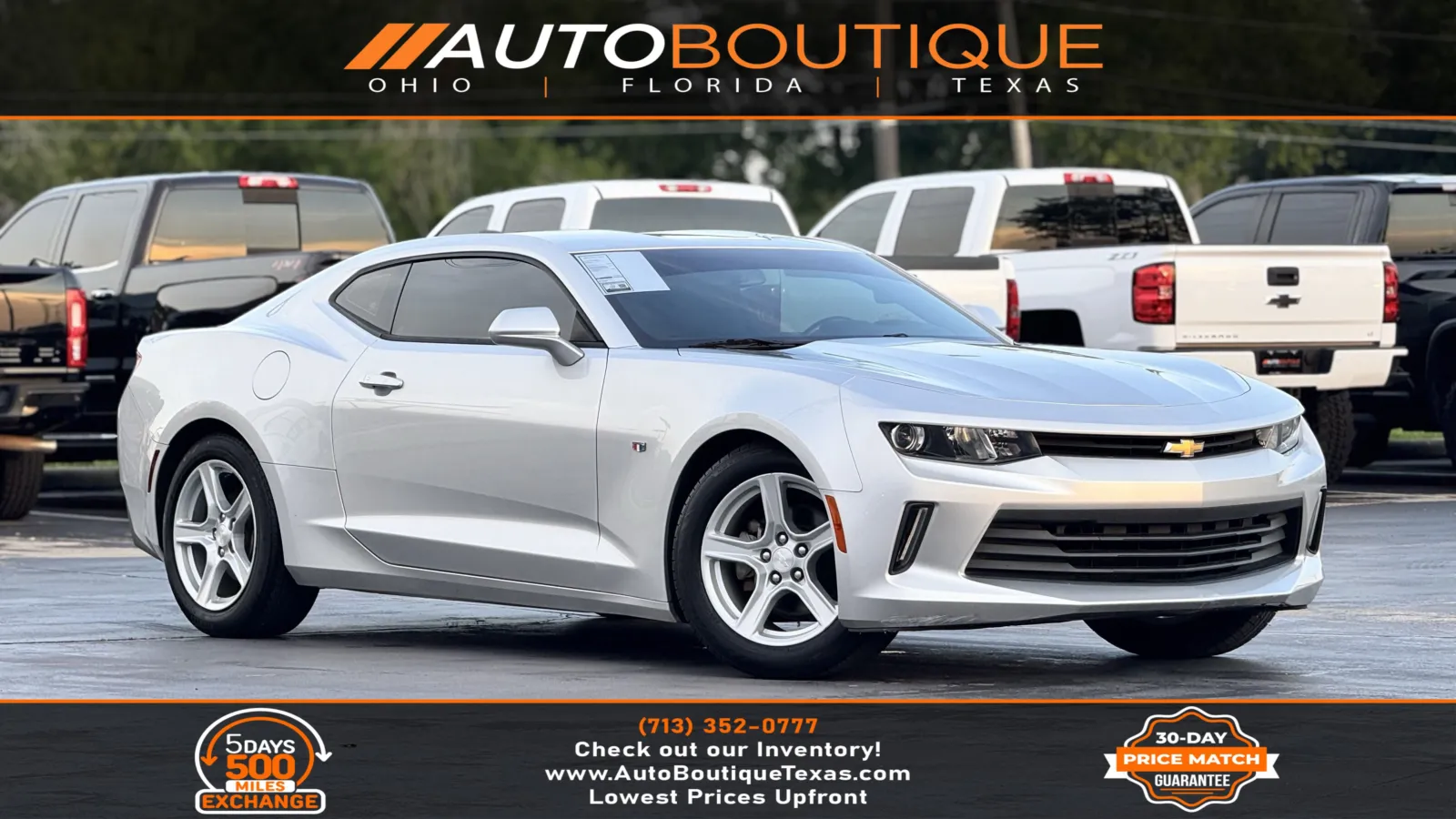 Silver 2017 Chevrolet Camaro 1LT for sale in Alvin, TX