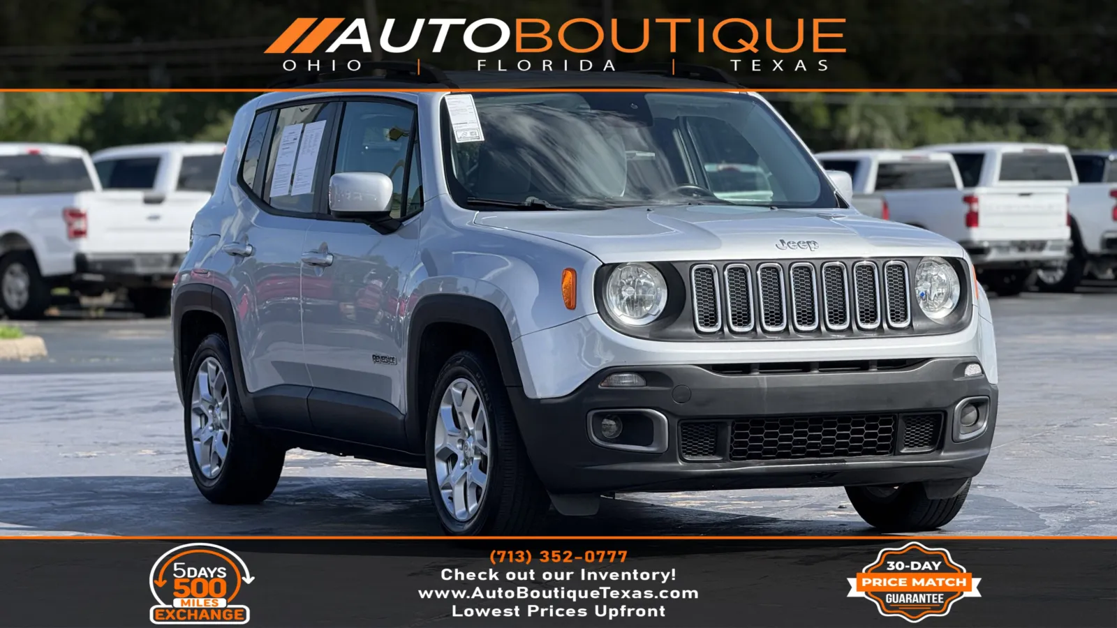 Silver 2015 Jeep Renegade Latitude for sale in Alvin, TX