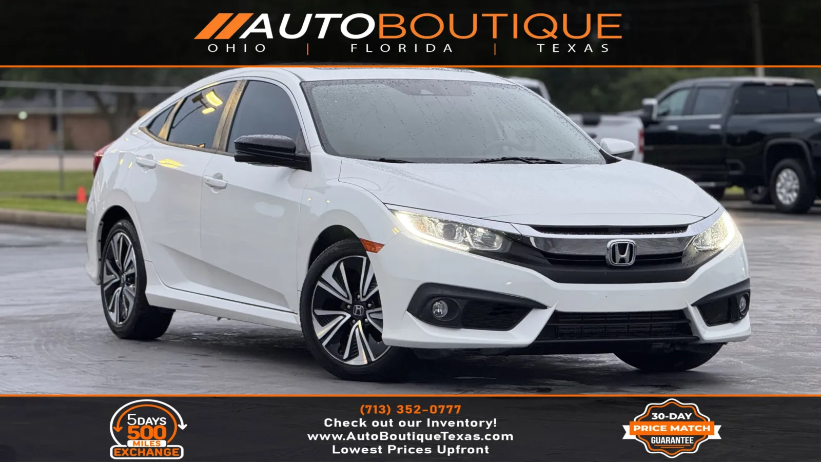 White 2018 Honda Civic Sedan EX-T for sale in Alvin, TX