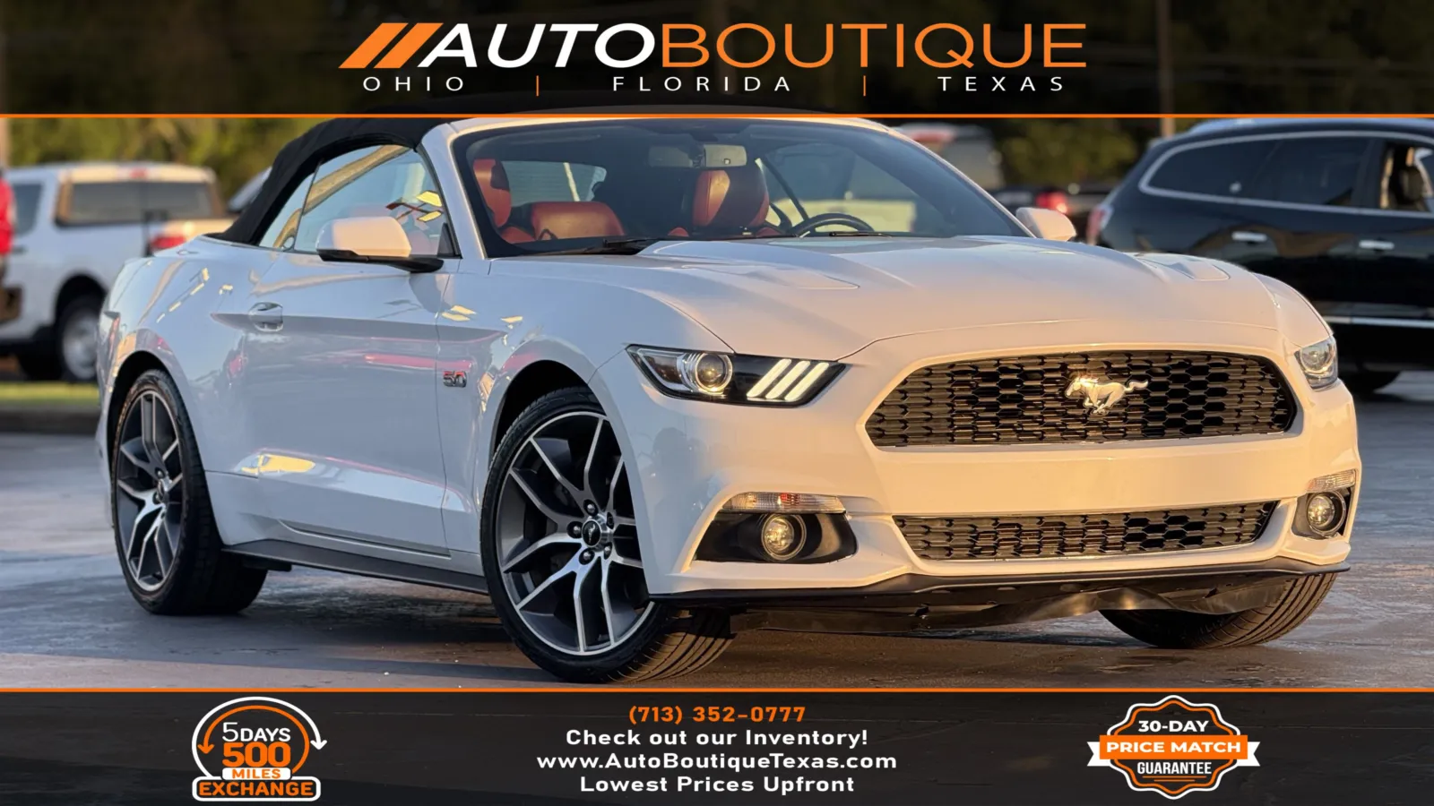 White 2015 Ford Mustang GT Premium for sale in Alvin, TX