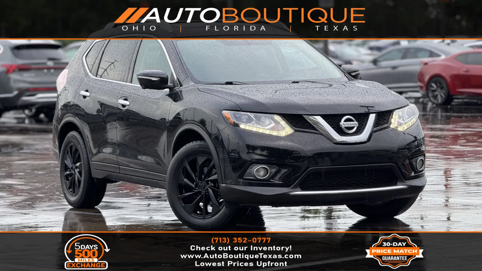 Black 2015 Nissan Rogue SL for sale in Alvin, TX