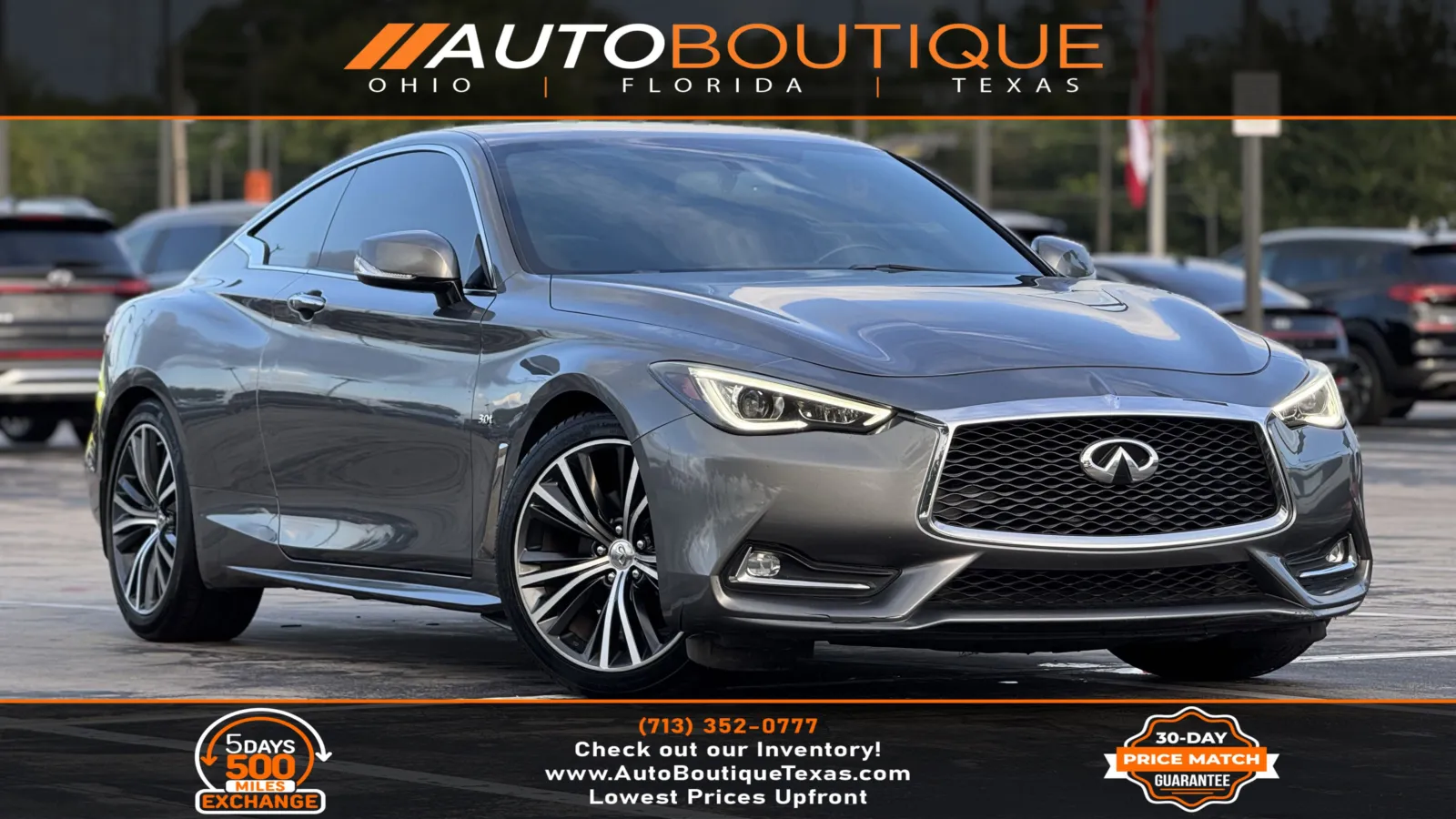 Gray 2018 INFINITI Q60 3.0t LUXE for sale in Alvin, TX