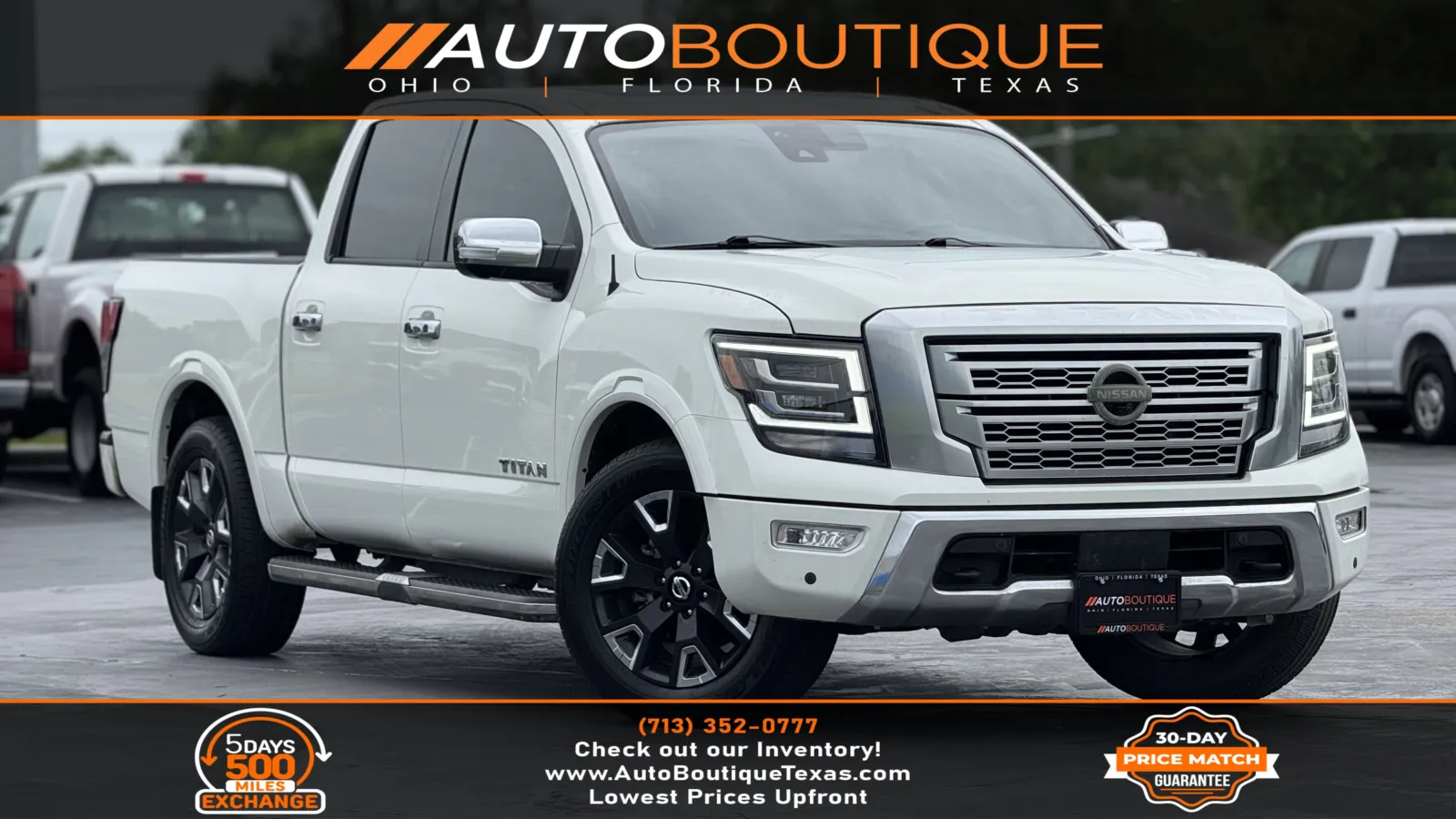 White 2021 Nissan Titan Platinum Reserve for sale in Alvin, TX