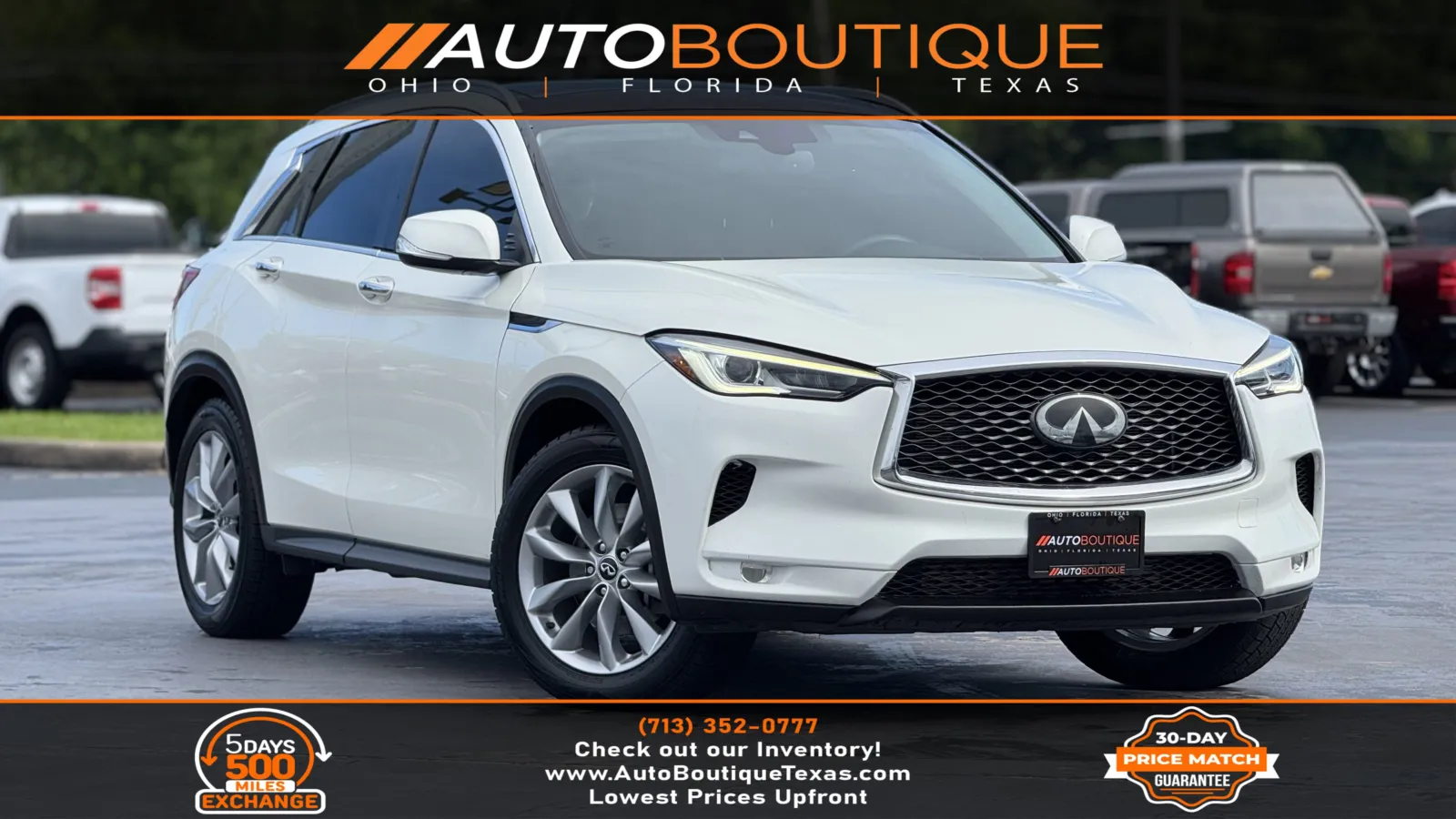 White 2019 INFINITI QX50 LUXE for sale in Alvin, TX