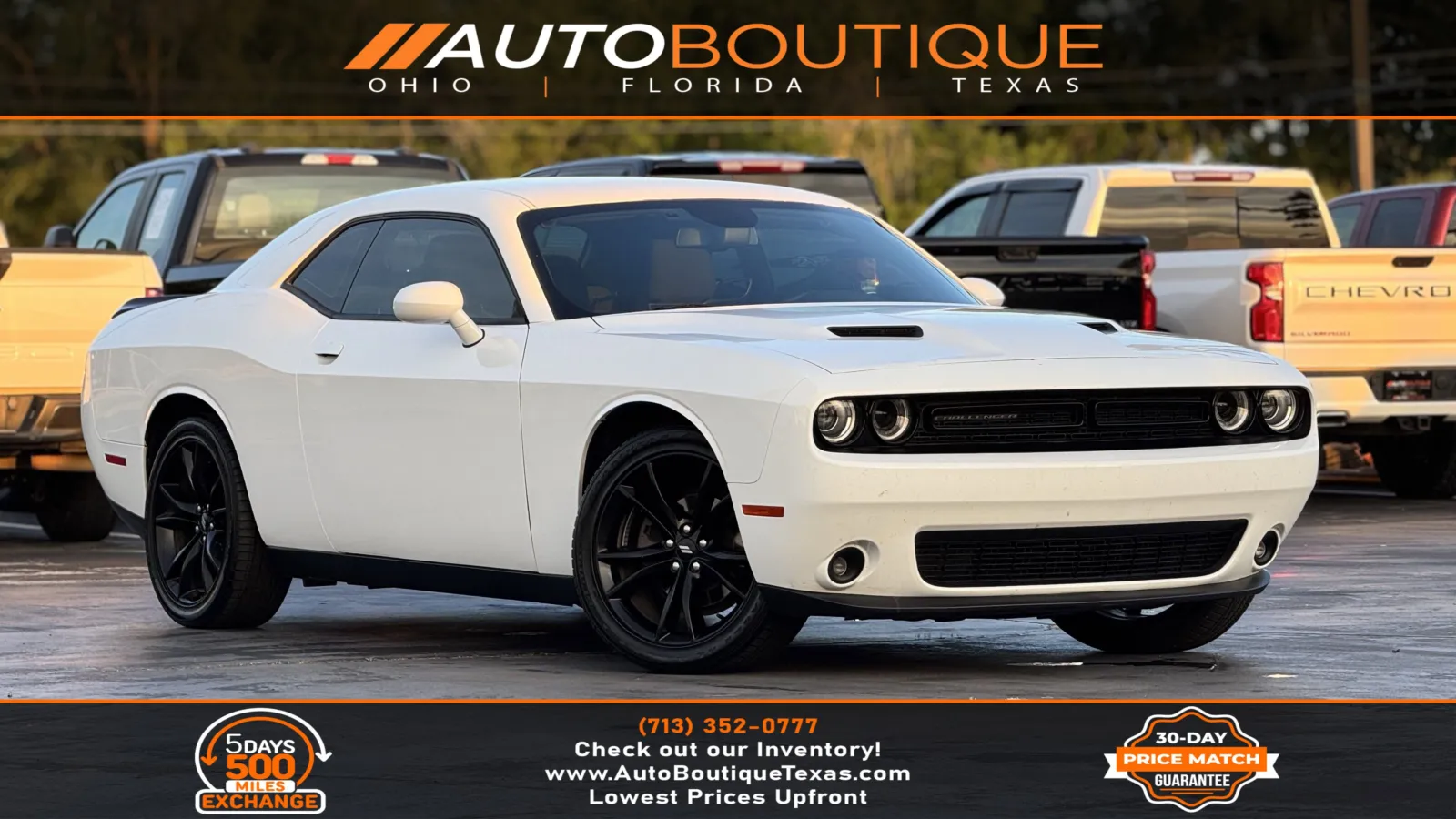 White 2017 Dodge Challenger SXT for sale in Alvin, TX