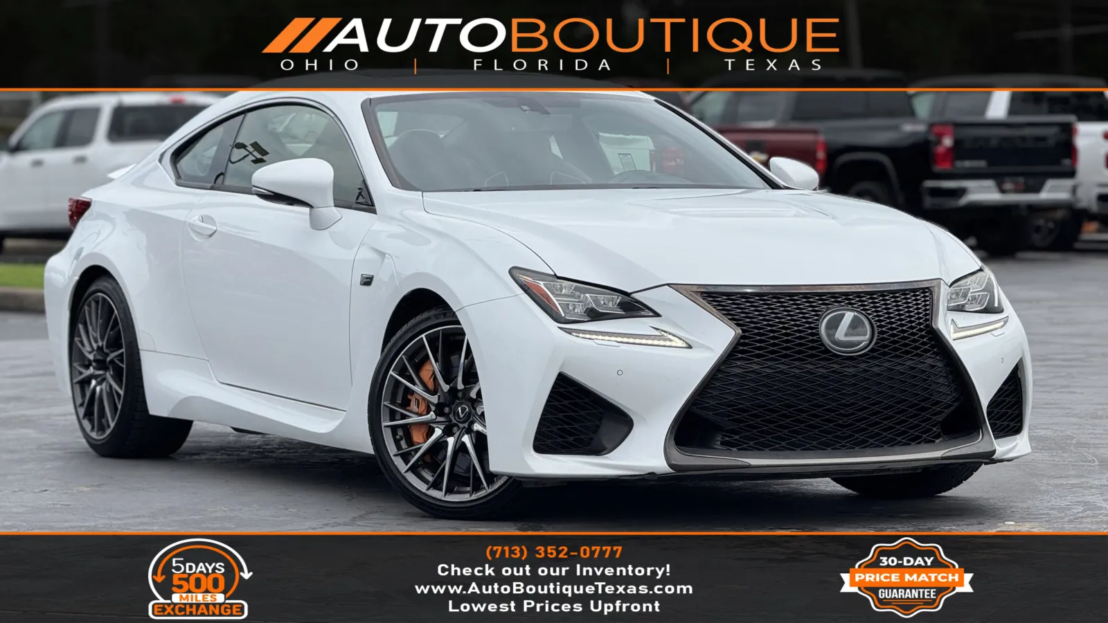 White 2016 Lexus RC F for sale in Alvin, TX