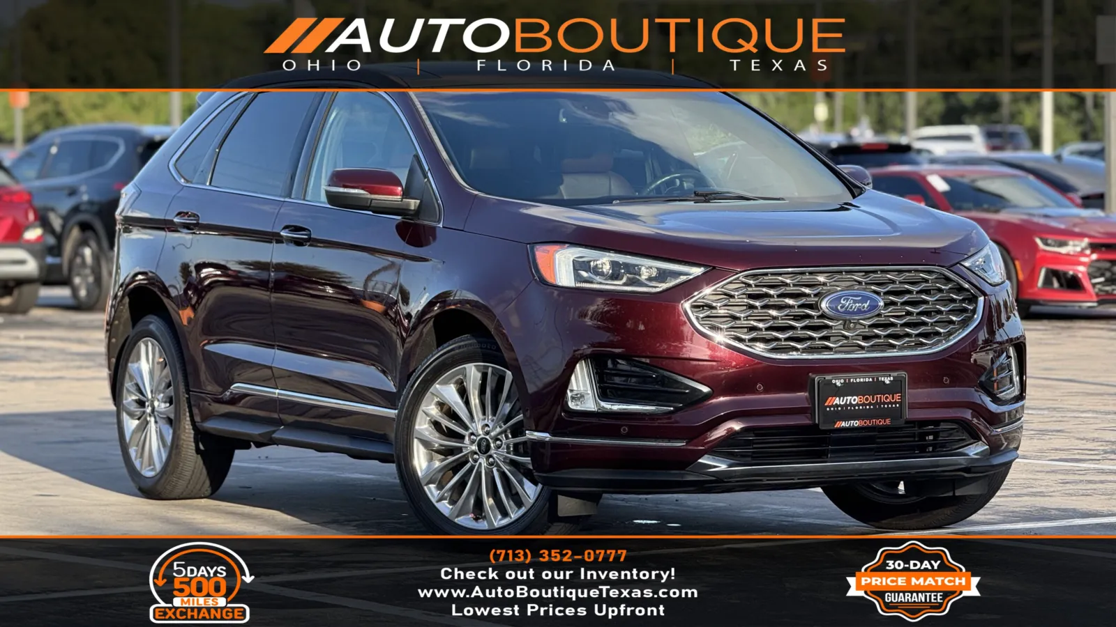 Red 2020 Ford Edge Titanium for sale in Alvin, TX