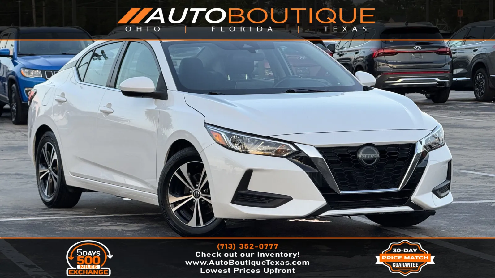 White 2022 Nissan Sentra SV for sale in Alvin, TX