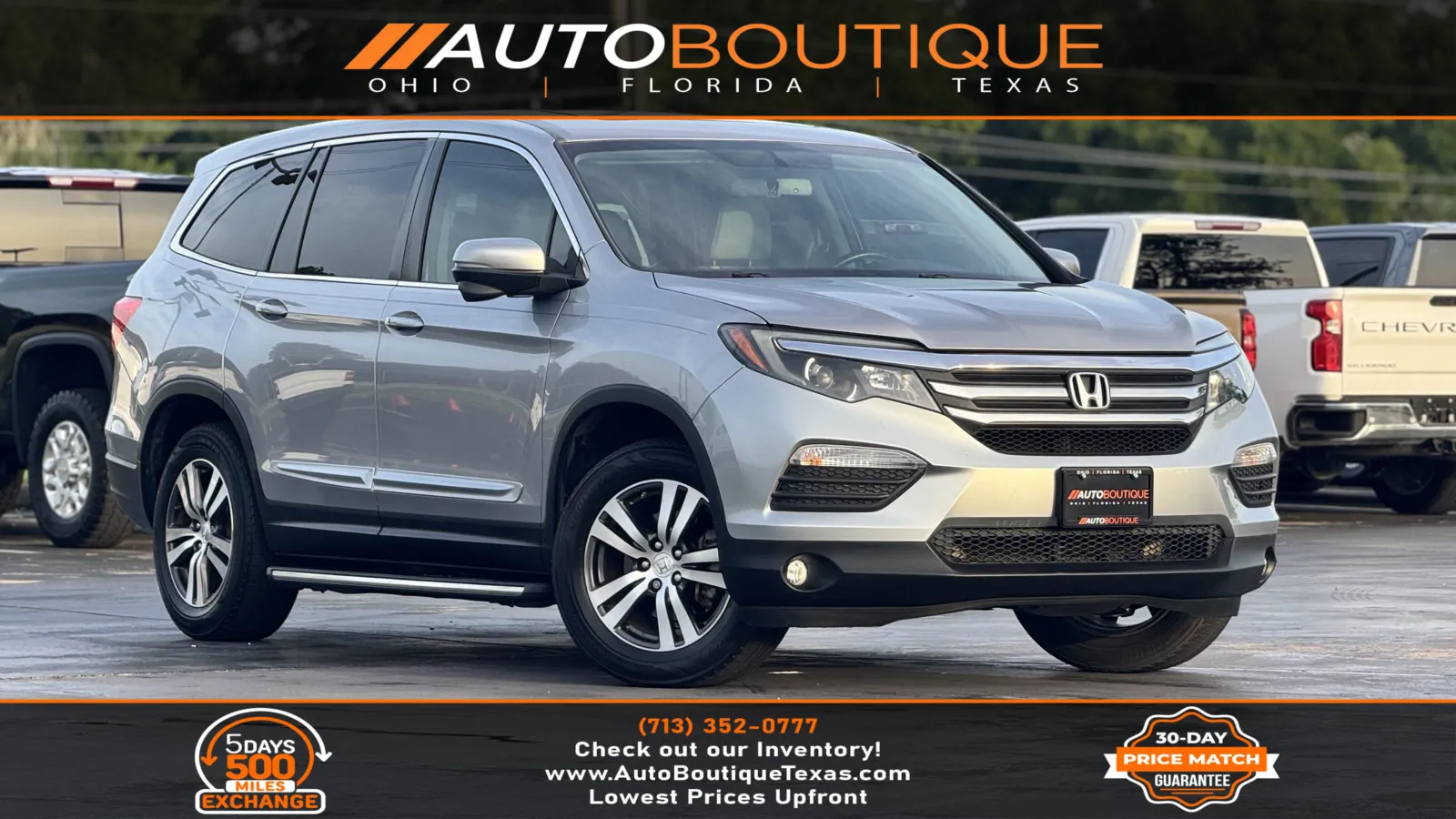 Silver 2017 Honda Pilot EX-L for sale in Alvin, TX