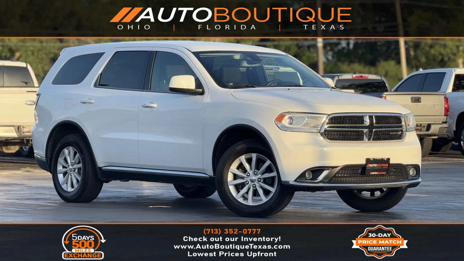White 2015 Dodge Durango SXT for sale in Alvin, TX
