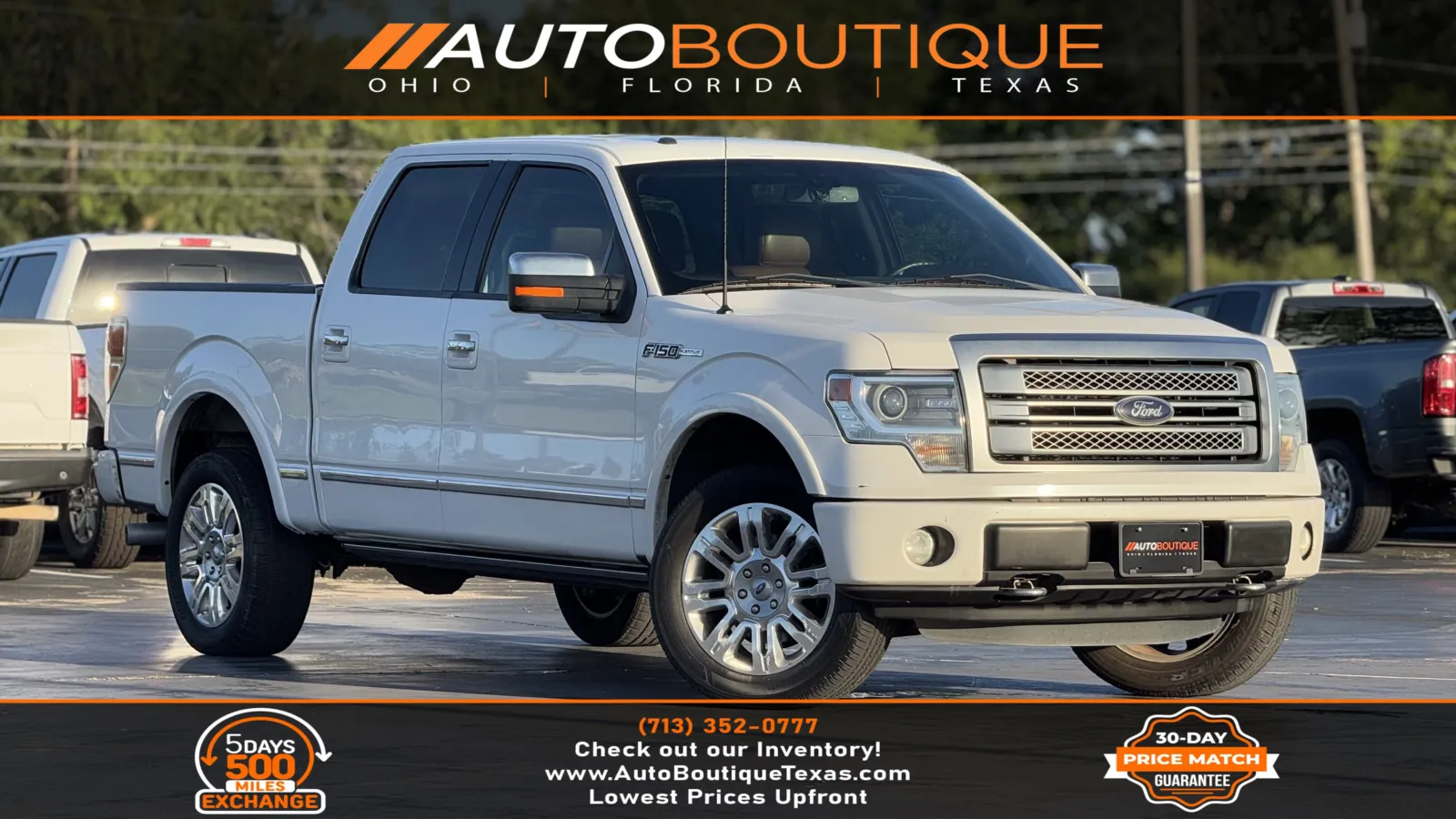 White 2014 Ford F-150 Platinum for sale in Alvin, TX