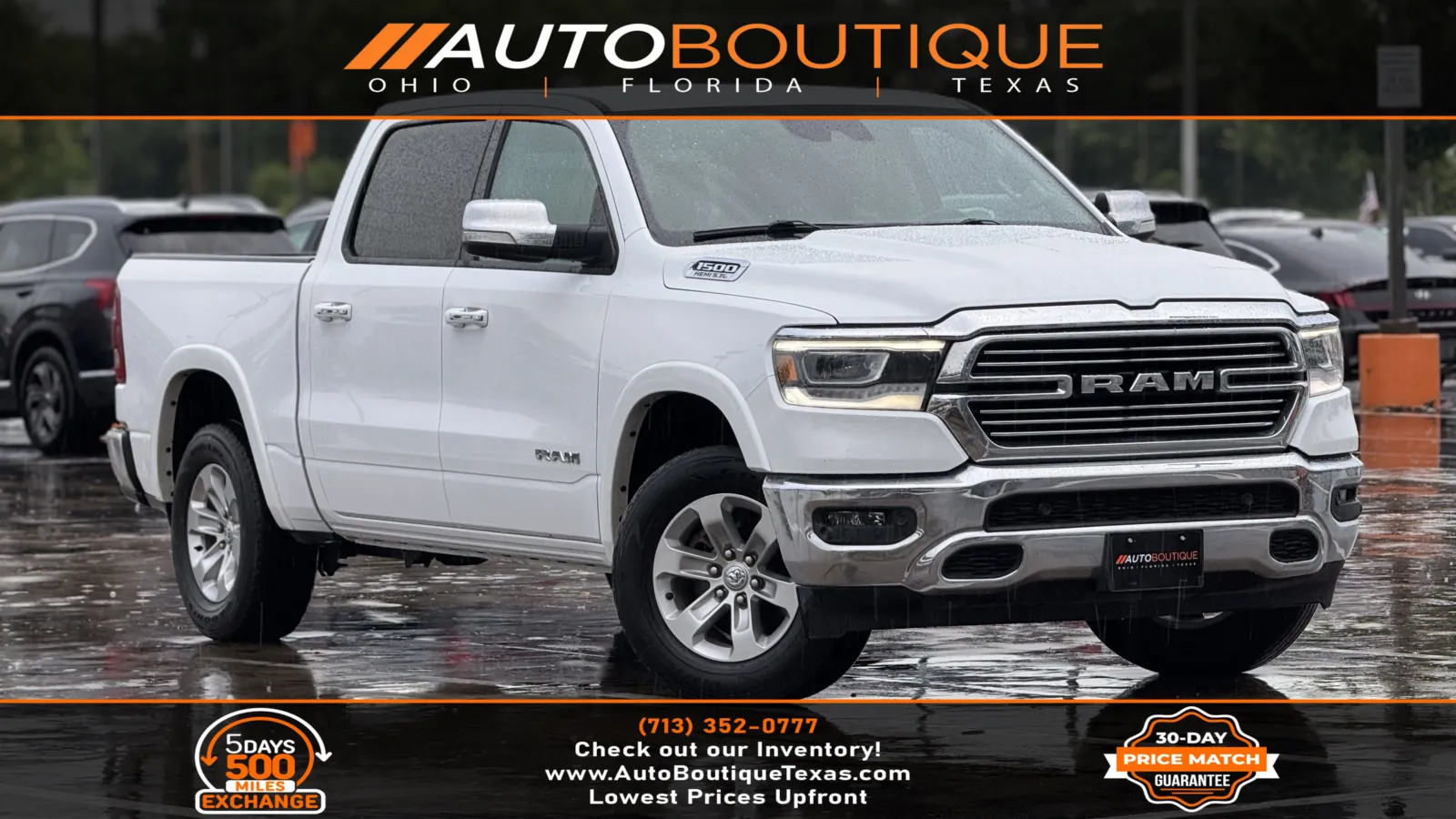 White 2022 Ram 1500 Laramie for sale in Alvin, TX