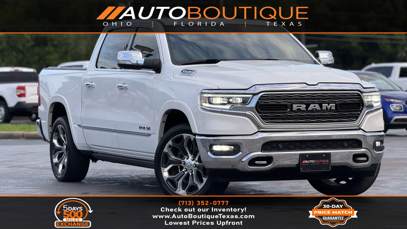 White 2019 Ram 1500 Limited for sale in Alvin, TX