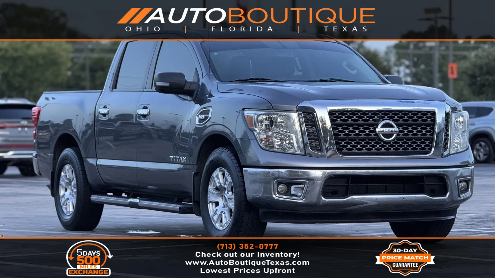 Gray 2017 Nissan Titan SV for sale in Alvin, TX