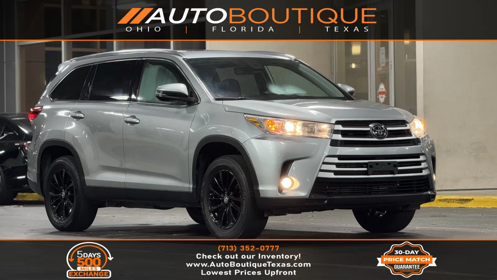 Silver 2019 Toyota Highlander XLE for sale in Alvin, TX