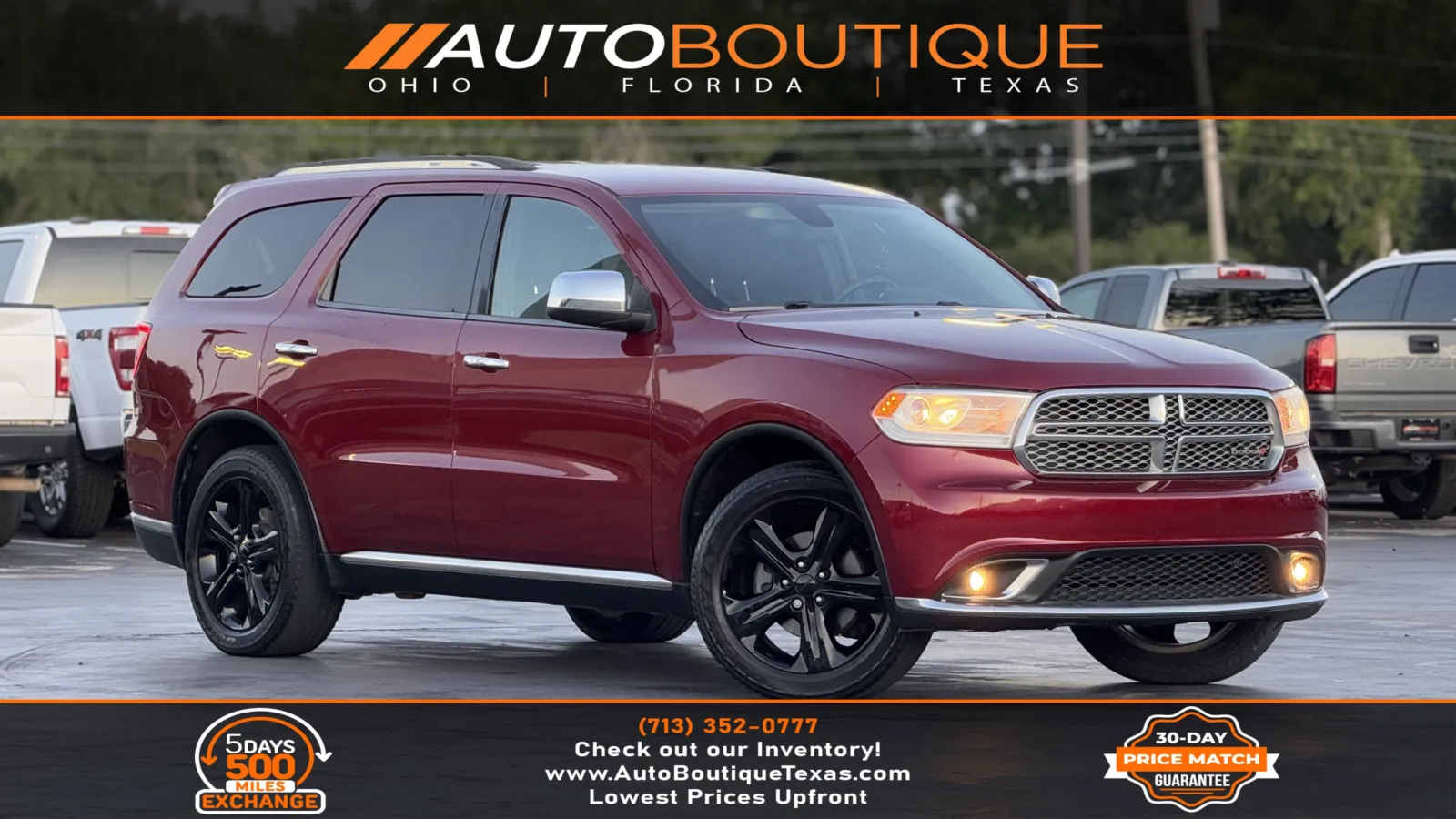 Red 2015 Dodge Durango SXT for sale in Alvin, TX