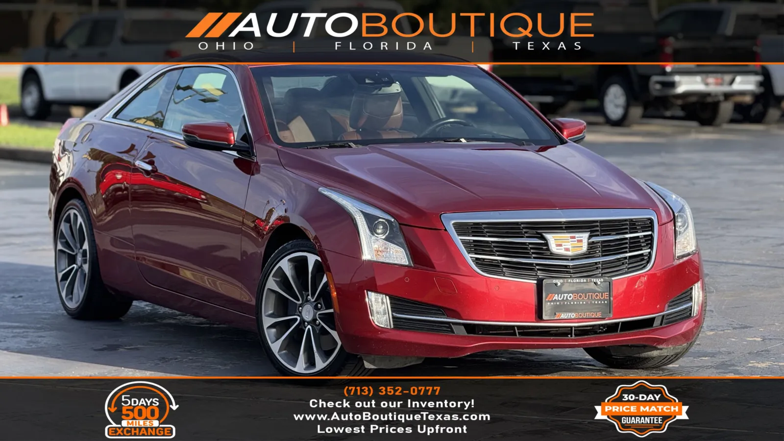 Red 2015 Cadillac ATS Coupe Luxury RWD for sale in Alvin, TX
