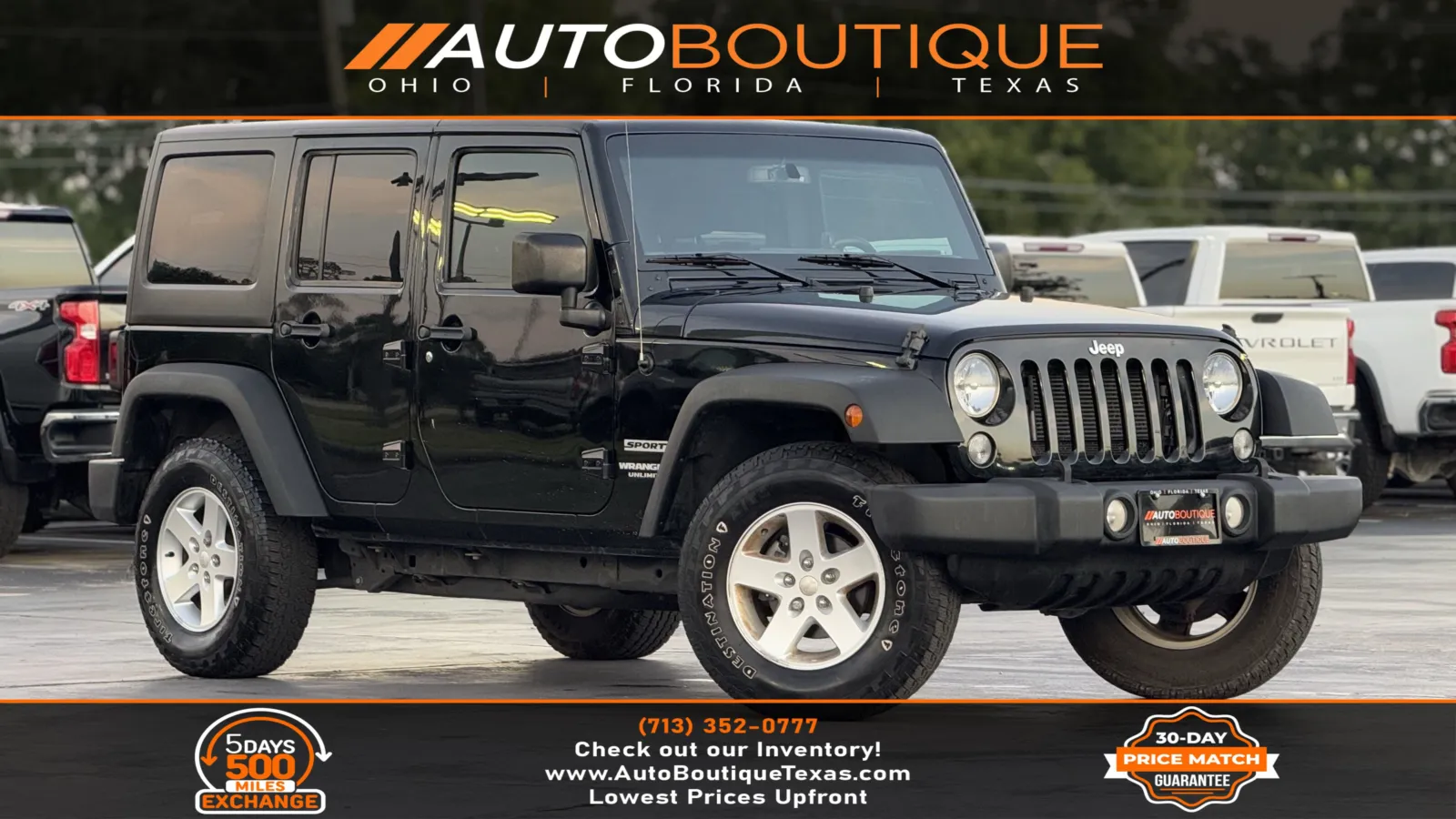 Black 2017 Jeep Wrangler Unlimited Sport for sale in Alvin, TX
