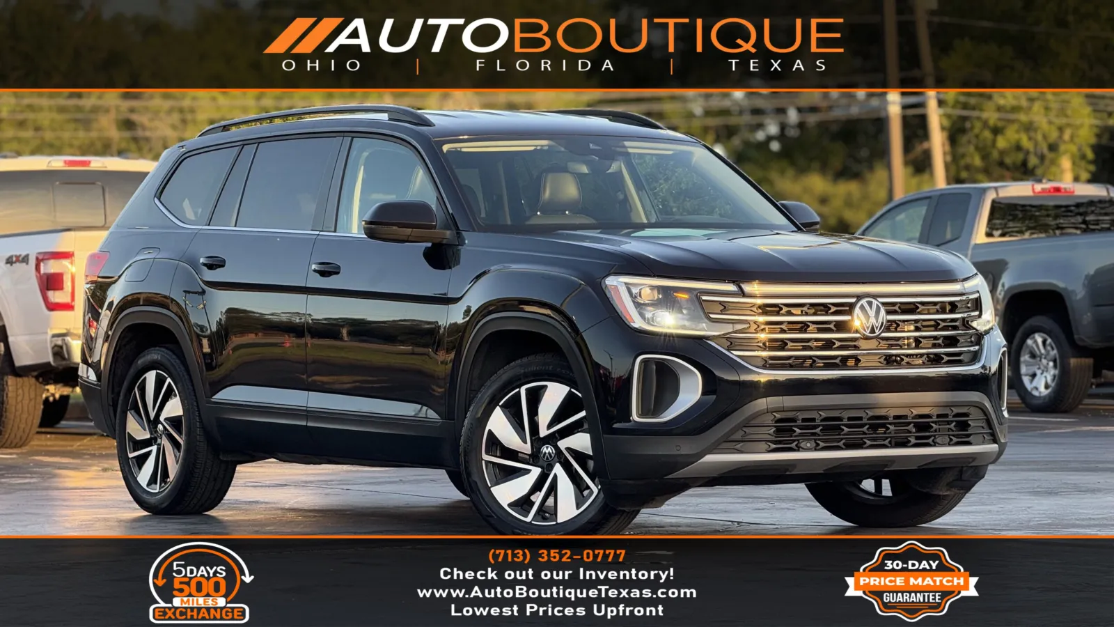 Black 2024 Volkswagen Atlas 2.0T SE w Technology for sale in Alvin, TX
