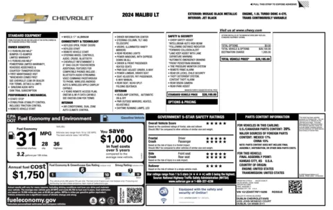 Photos of 2024 Chevrolet Malibu LT for sale in Alvin, TX at Auto Boutique Texas