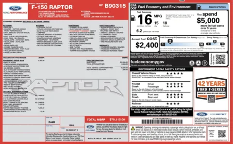 Photos of 2019 Ford F-150 Raptor for sale in Alvin, TX at Auto Boutique Texas