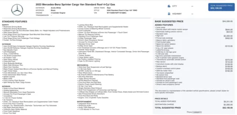 Photos of 2023 Mercedes-Benz Sprinter Cargo Van 2500 for sale in Alvin, TX at Auto Boutique Texas