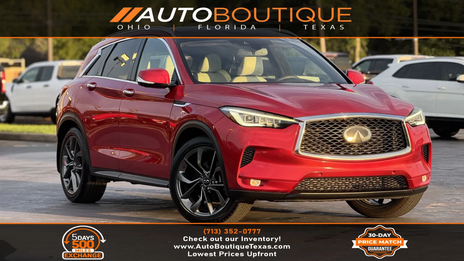 Red 2020 INFINITI QX50 AUTOGRAPH for sale in Alvin, TX